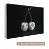 Kersen - Delfts blauw - Fruit canvas 2cm klein -3d