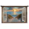 Doorkijk - Strand - Pad - Zonsondergang Wandkleed katoen middel -zz3d
