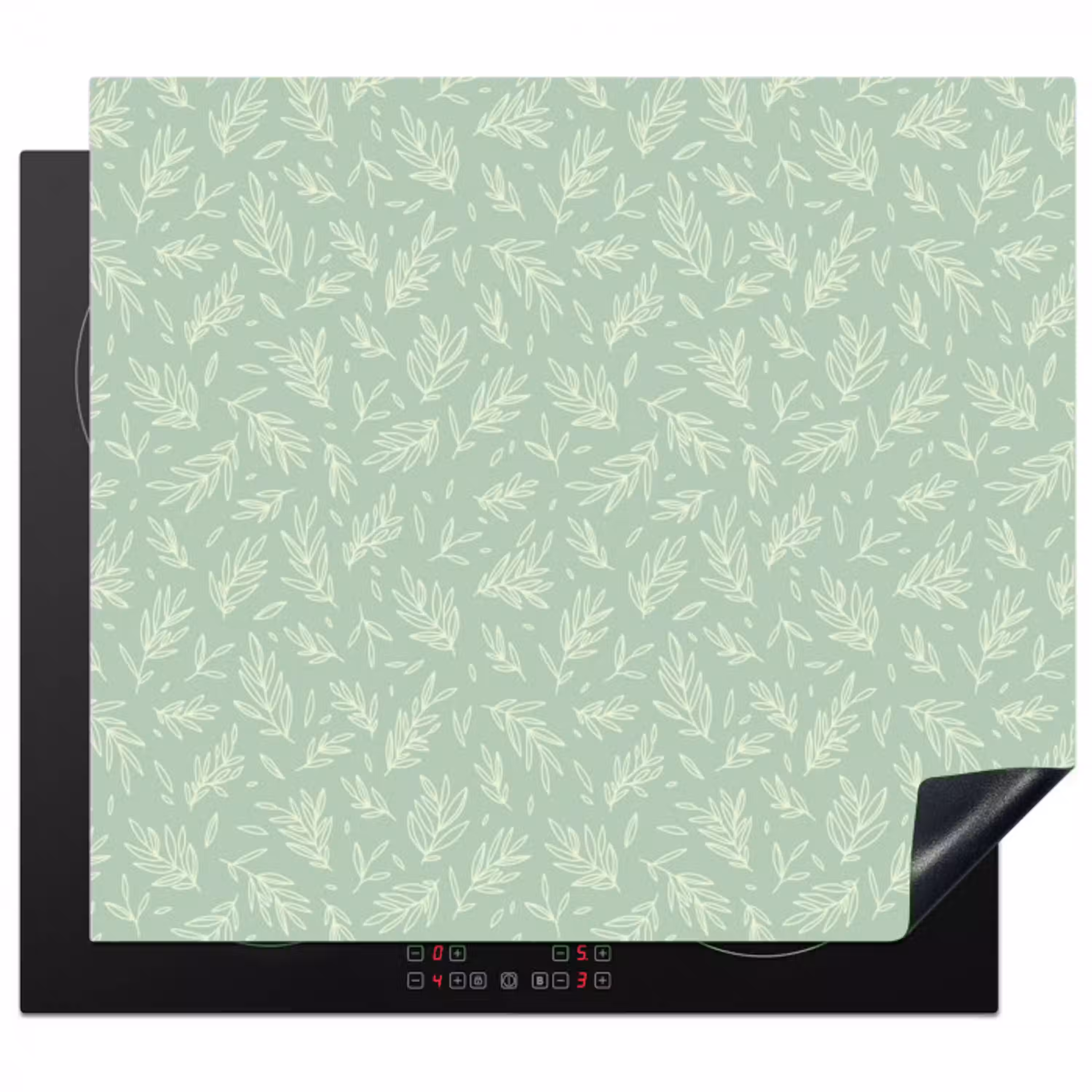 Verfrissende Groene Bladeren Inductie beschermer vinyl 3mm middel -3d