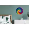 Regenboogkleuren - Spiraal - Kleurrijk Wandcirkel aluminium klein -slaapkamer