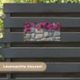 Bougainvillea - Stenen Muur - Roze tuinposter los doek klein -sfeer3