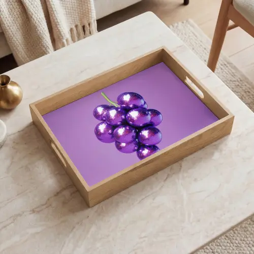 Druif - Disco - Glitter - Paars Dienblad Rechthoek middel -sfeer1