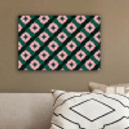 Groen - Roze - Retro - Sterren canvas 2cm klein 34 -sfeer3