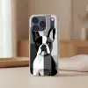 Buldog - Zwart - Abstract - Vlakken Telefoonhoesje iPhone 17 Pro klein -sfeer2