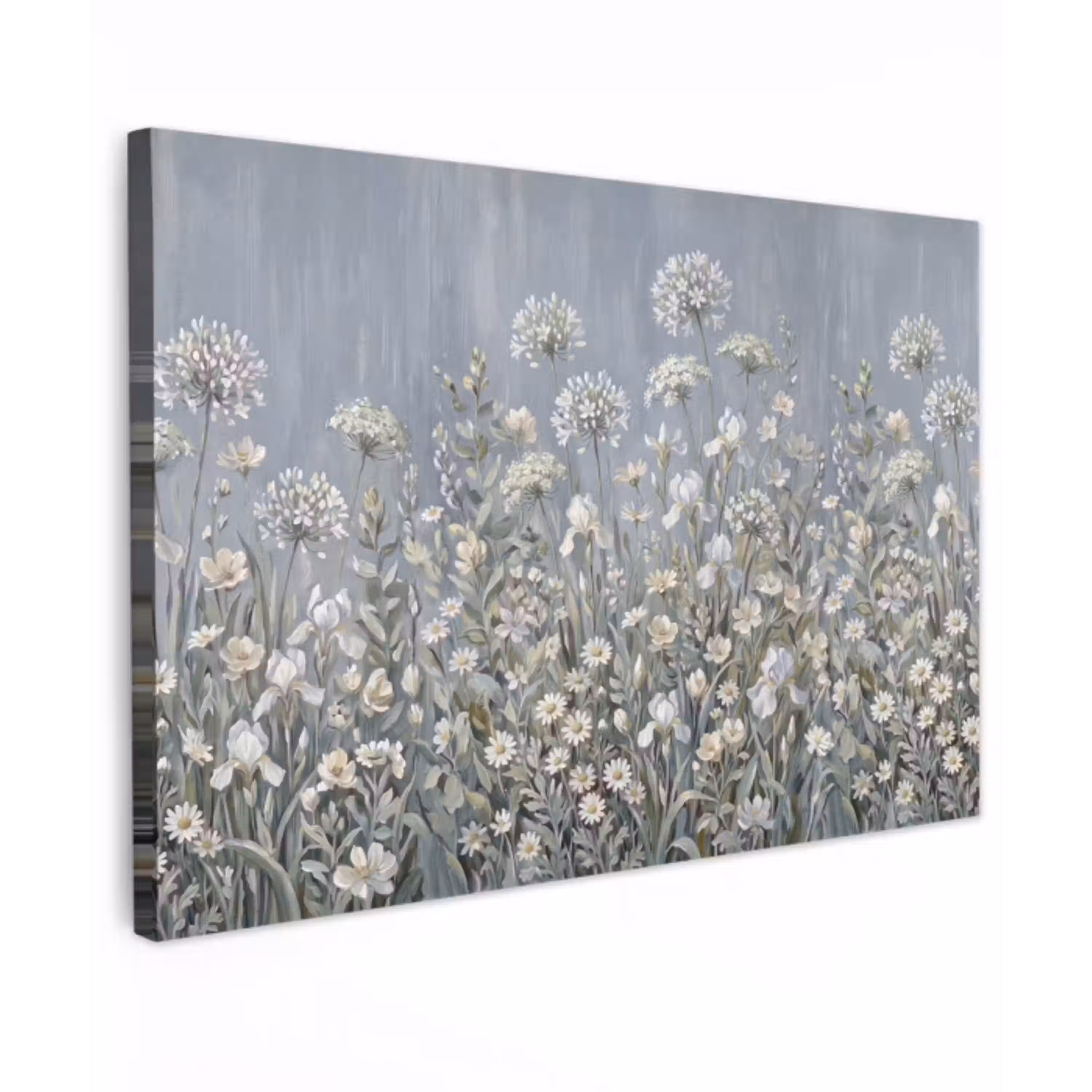 Bloemen - Botanisch - Blauw canvas 2cm klein -z3d