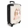 Prinses en een eenhoorn in pastel kleuren NBS - Handbagage koffer - Kinderen Unisex middel -productfoto_3d