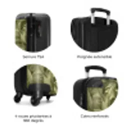 Bladeren - Modern - Groen NBS - Handbagage koffer - Volwassenen Unisex middel zzzzzzzbolletjes_FR