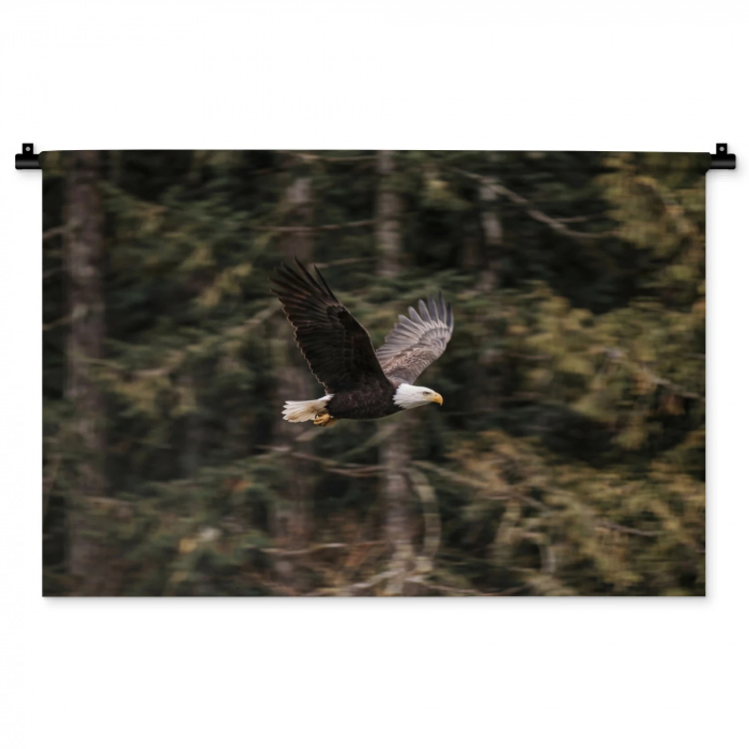 Zeearend - Vliegen - Bos - Natuur Wandkleed katoen middel -zz3d