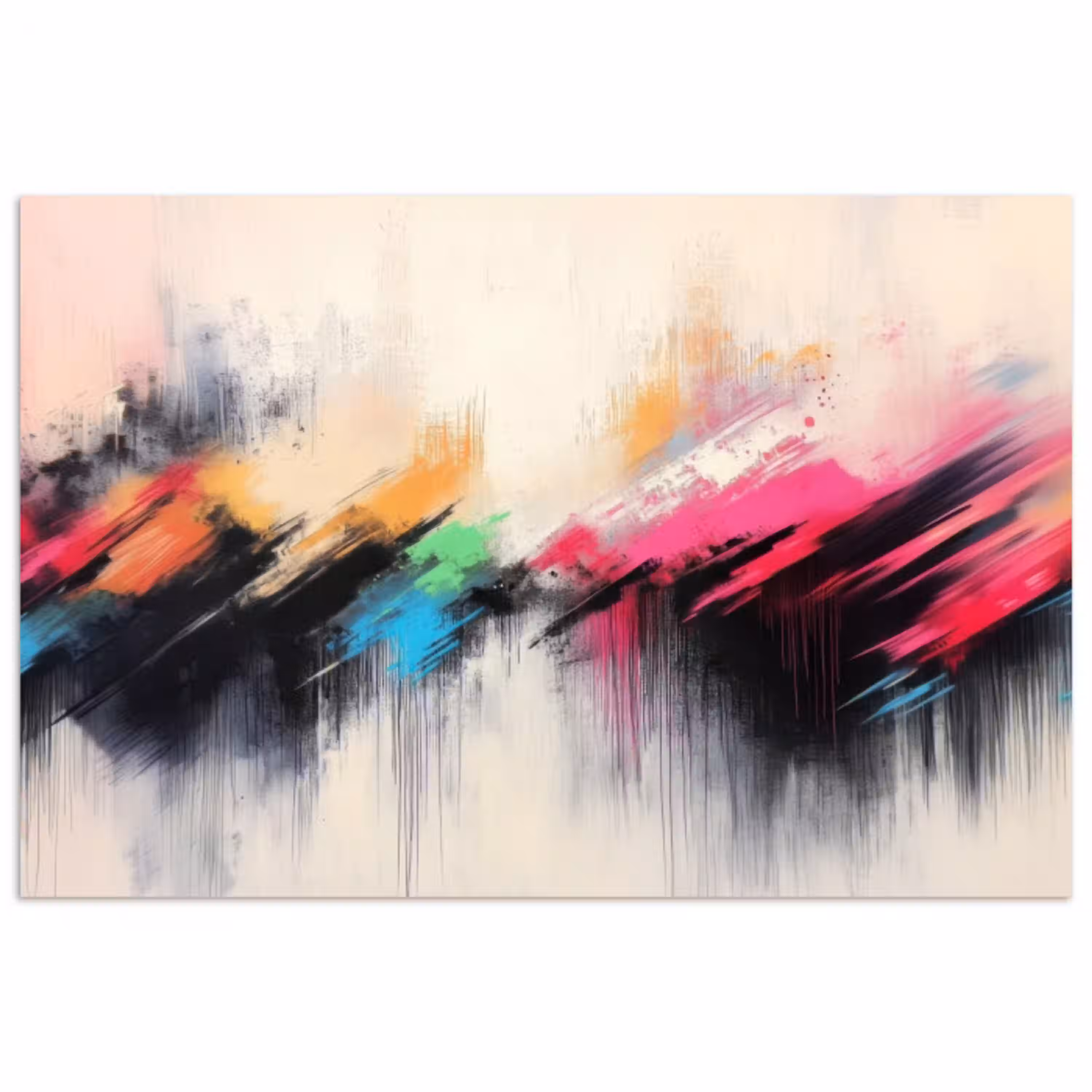 Dynamisch - Abstract - Kleurrijk - Zwart poster papier klein -3d