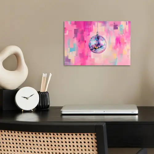 Discobal - Pink - Verf poster papier klein -sfeer1