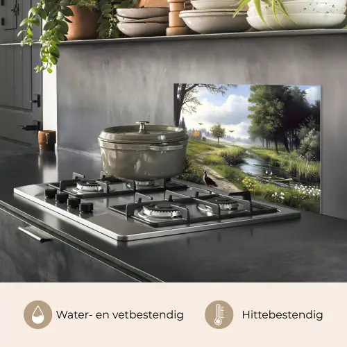 Zandpad - Groen landschap - Water keuken achterwand spatscherm klein -usp_NL