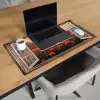 Doorkijk - Klaprozen - Bloemen - Rood - Open raam Muismat XXL klein -sfeer1