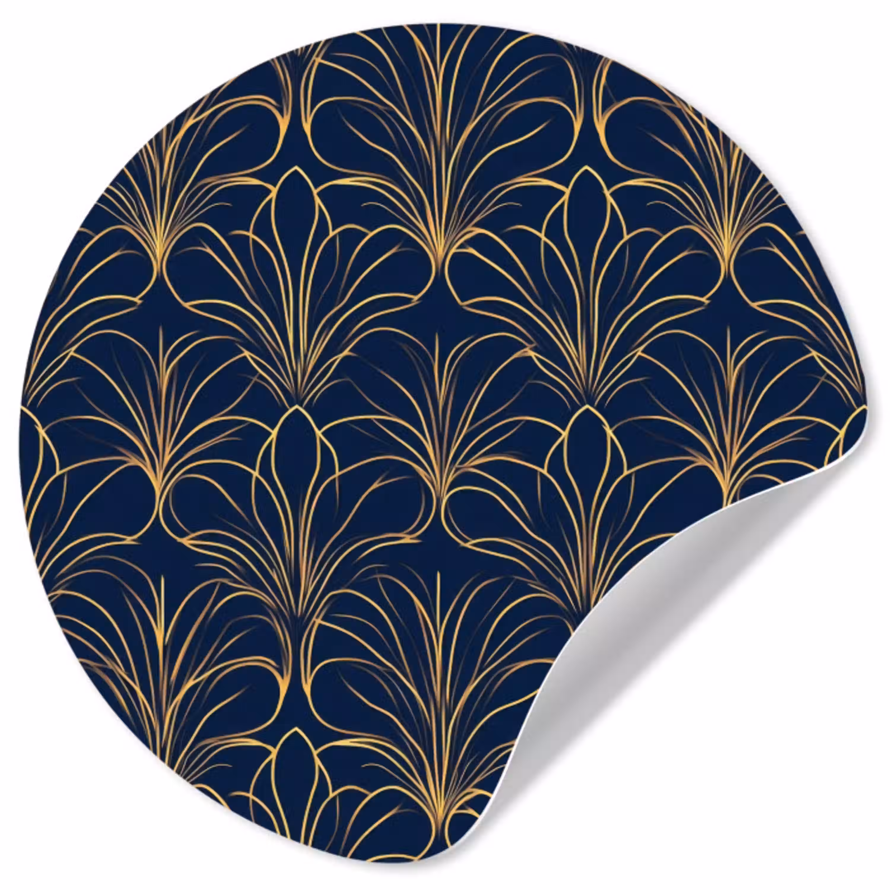 Deco - Waaier - Blauw Wandcirkel behangsticker klein 186 -3d