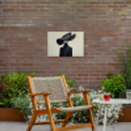 Zwart - Vrouw - Hoed Tuinposter op houten frame 2 cm dik klein -sfeer3