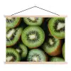 Kiwi - Fruit - Groen textielposter latten blank klein -3d
