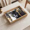 Panter - Zwart - Abstract - Verfstreken Dienblad Rechthoek middel -sfeer1
