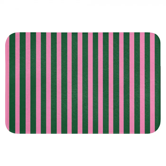 Verticale strepen - Groen - Roze WCmat klein 1009 -3d
