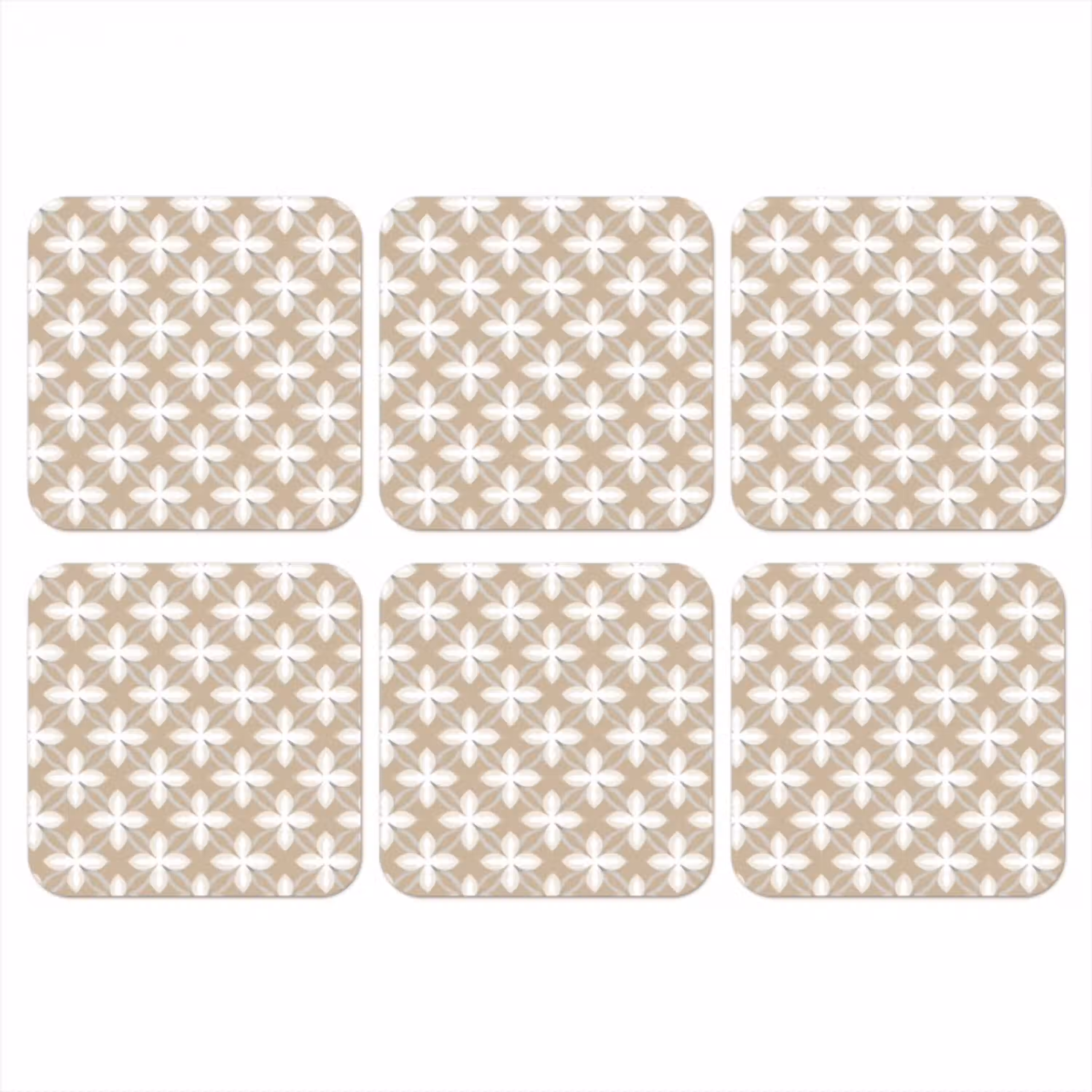 Patroon - Symmetrisch - Beige onderzetter kurk middel 366 -3d