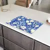 Bloemen - Delfts Blauw - Patroon - Tulp Inductie beschermer vinyl 3mm klein -sfeer8