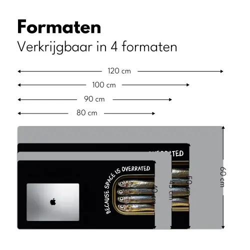 Sardines - Tekst - Vis - Blik Muismat XXL klein -sfeer5