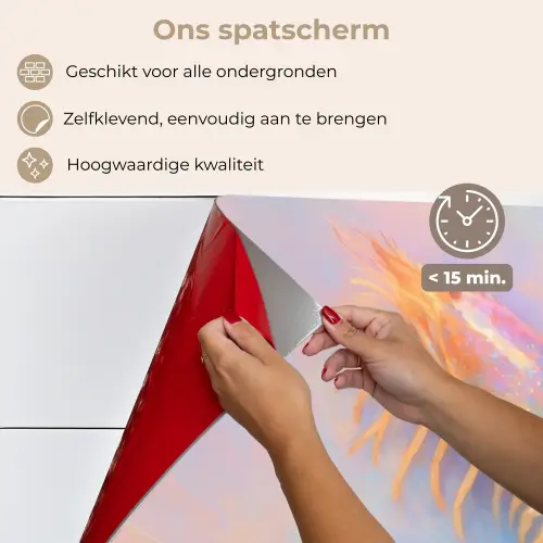 Garnaal - Subtiele structuur - Blauw - Roze keuken achterwand spatscherm klein -spatscherm_NL