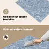 Abstract - Blauw - Bladeren Inductie beschemer met haakjes klein -ky-schoon-nl