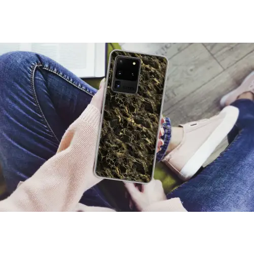 Kristal - Goud - Zwart - Marmer Telefoonhoesje Samsung Galaxy S20 Ultra klein 358 -handS20Ultra