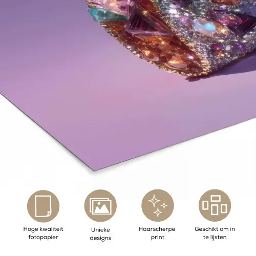 Edelstenen - Glitters - Paars - Kleurrijk poster papier klein -closeup_NL