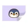 Pinguïn - Paars - Schattig Muursticker klein -3d