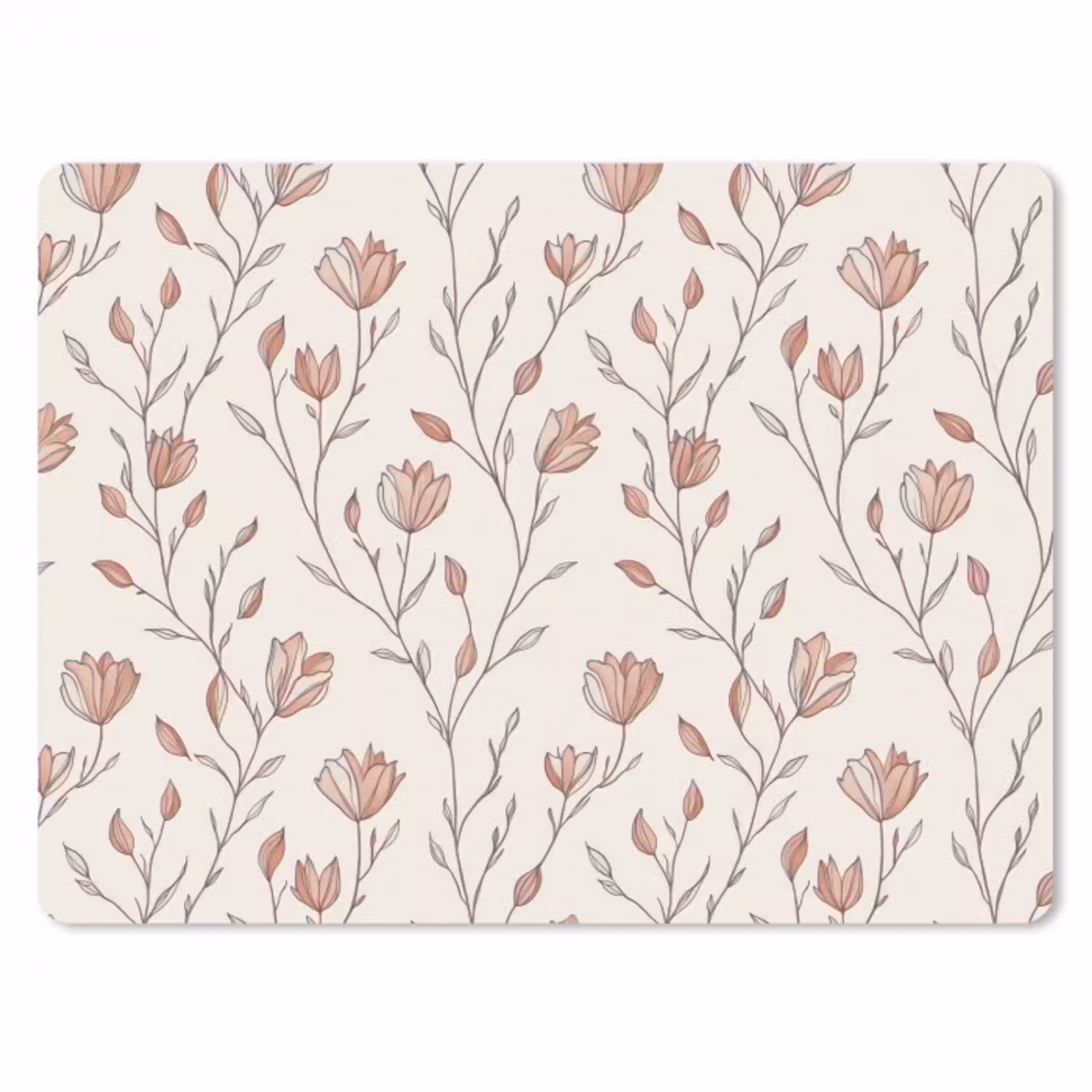Patroon - Klassiek - Roze muismat rubber klein 262 -3d