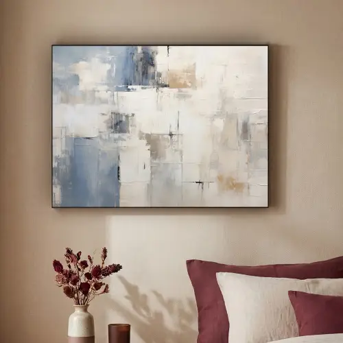 Aquarel - Abstract - Kunst Textielframe zwart klein -sfeer1