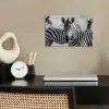 Zebra's - Zwart - Wit poster papier klein -sfeer1