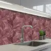 Bladeren - Patroon - Paars keuken achterwand 2 middel 871 -3d_schuin