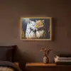 Luipaard - Oranje - Wit - Gras Light Box met batterij (Wandlamp) middel -sfeer4