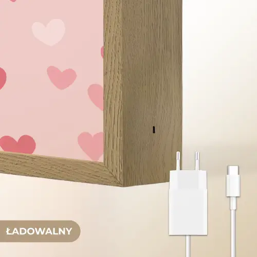 Hartjes - Patroon - Roze Light Box met batterij (Wandlamp kind) middel -USP_websiteoplaadbaarNL