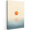 Zon - Oranje - Zee Tuinposter op houten frame 2 cm dik middel -3d
