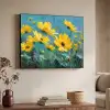 Penseelstreken - Bloemen - Felgeel - Abstract Textielframe zwart klein -sfeer3