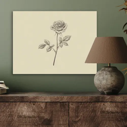 Illustratie - Zwart - Roos PET vilt klein -sfeer2