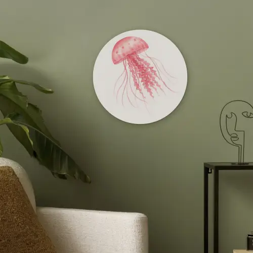 Kwal - Tentakels - Roze Akoestische PET Vilt - Rond klein -sfeer2