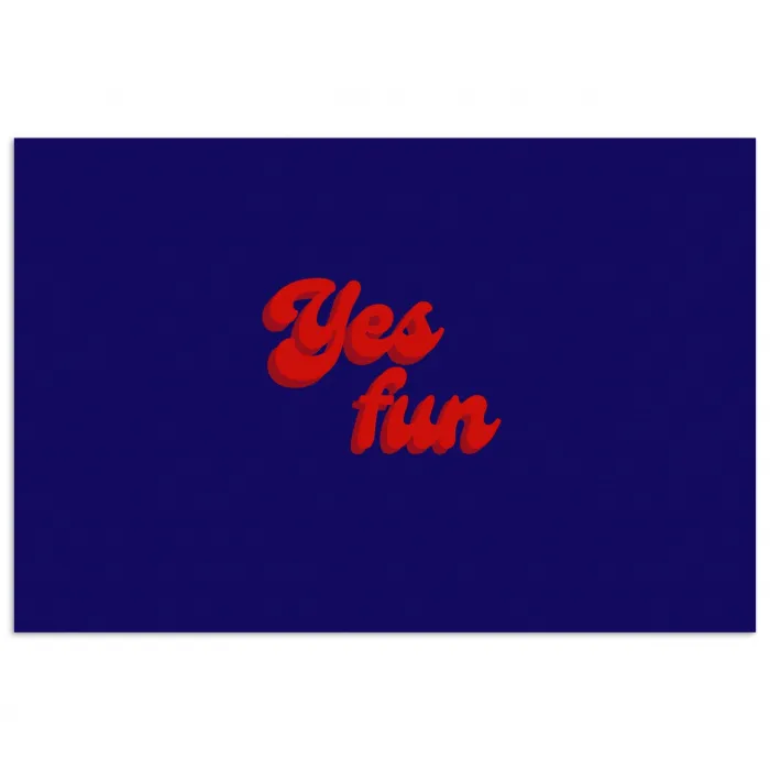 Blauw - Rood - Yes fun - 3D poster papier klein -3d