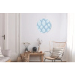 Palmbladeren - Naadloos - Patroon - Pastelblauw Wandcirkel aluminium klein 190 -woonkamer