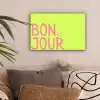 Groen - Smiley - Bonjour - Roze canvas 2cm klein -sfeer1