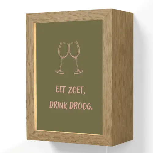 Roze - Groen - Wijn - Quote Light Box met kabel (Wandlamp) klein -3d