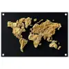 Wereldkaart - Pasta - Zwart tuinposter los doek klein -3d