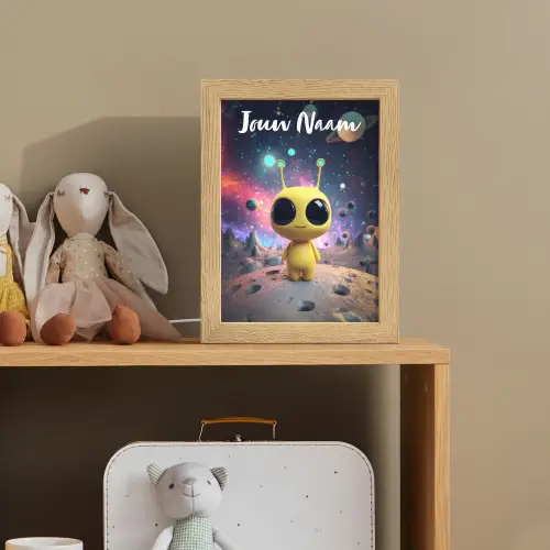 Alien - Ruimte - Geel - Planeten Light Box met kabel (Kinderlampje) klein -sfeer2_kind