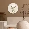 Bloem - Wit - Vaas - Quote Wandcirkel kunststof plaat 5mm dik klein -sfeer1