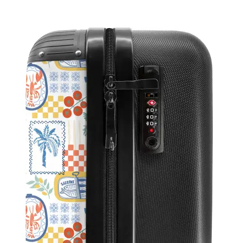 Zomer strand print kleurrijk NBS - Handbagage koffer - Volwassenen Unisex middel -slot