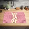 Bonjour - Stippen - Roze- Geel Inductie beschermer vinyl 3mm klein -sfeer5