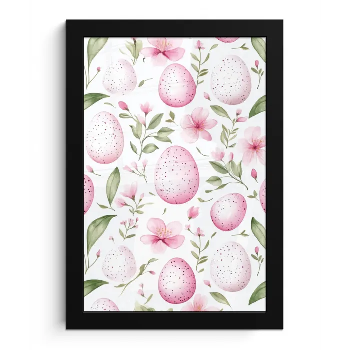 Patroon - Eieren - Roze - Pasen fotolijst zwart zonder passe partout klein -3d