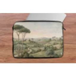 Landschap - Heuvels - Zandpad - Groen laptophoes neopreen klein -tafel